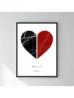 Personalizovaný magický fotoobraz v rámu - 30x40 - dvě mapy jako srdce Personalizovaný magický fotoobraz v rámu - 30x40 - dvě mapy jako srdce