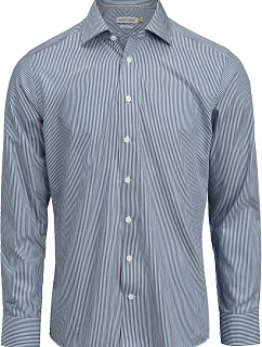 J.Harvest & Frost YB 50 Slim Men Keprová košile s dlouhým rukávem 63.5002 navy stripe