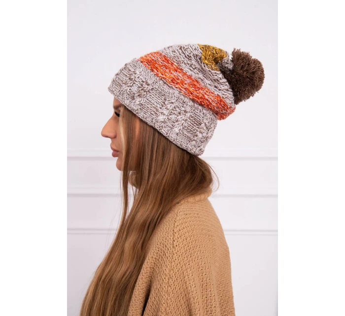 Pola fleecová čepice K267 mocca+mustard Pola fleecová čepice K267 mocca+mustard