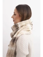 Komin dámský vlněný melírovaný měkký šátek na zimu KN20 fialový