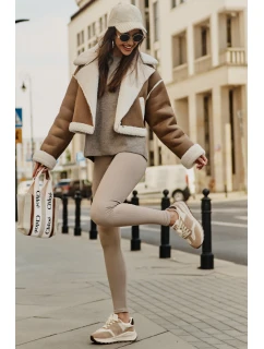 Zateplené dámské kožené sneakersy Big Star model 21675384 HIPOLY SYSTEM Béžové - Big Star Shoes