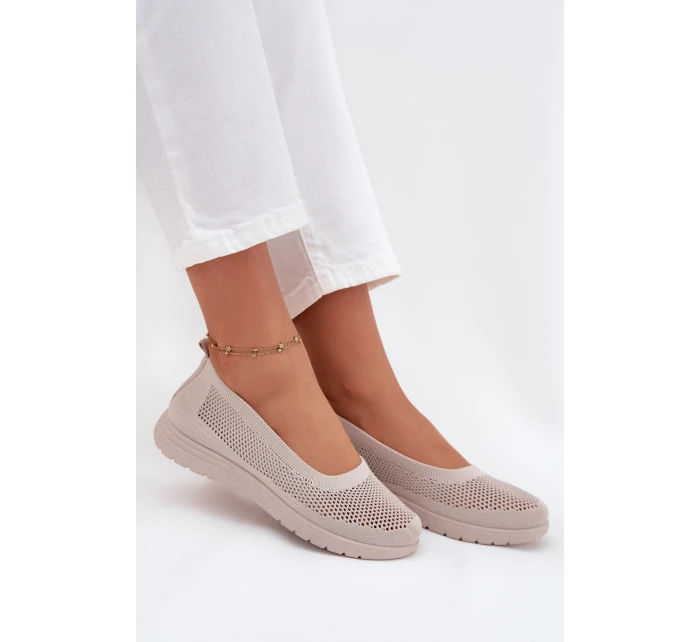 Dámské Síťované Baletky Béžové model 21707184 - Boto Dámské Síťované Baletky Béžové model 21707184 - Boto