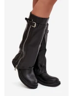 Dámské kozačky s límcem sponou a zipem vyhřívané černé model 21711800 - Boto Dámské kozačky s límcem sponou a zipem vyhřívané černé model 21711800 - Boto