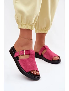 Semišové dámské sandály na platformě se zlatým model 22094994 - Boto