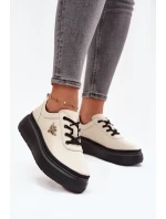 Dámské polobotky model 21463080 Světle béžová s černou - VINCEZA