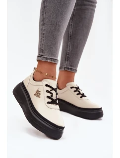 Dámské polobotky 41495 Světle béžová s černou - VINCEZA