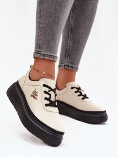 Dámské polobotky 41495 Světle béžová s černou - VINCEZA