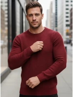 Pánský vínový svetr model 21982676 - FashionStreet Pánský vínový svetr model 21982676 - FashionStreet