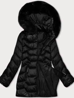 Černá prošívaná dámská bunda s kapucí S'west (B8169-1)