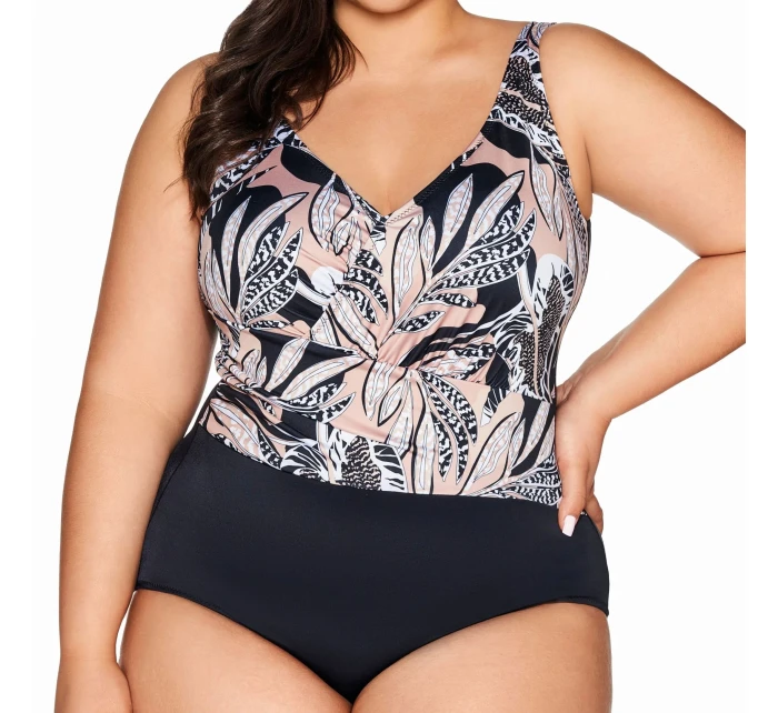 Dámské jednodílné plavky 61 black plus - AVA