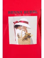 Šaty s potiskem koše červené Šaty s potiskem koše červené