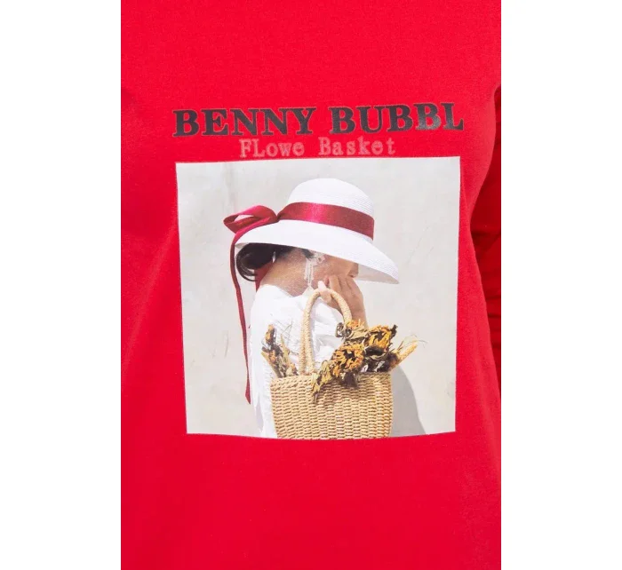 Šaty s potiskem koše červené Šaty s potiskem koše červené