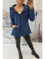 Zateplená mikina s delšími zády a kapsami z džínoviny