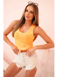 Dámská tílko z bavlny s kulatým výstřihem neonově oranžová