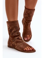 Zazoo Dámské Semišové Sandály S Na Zip Hnědé model 21652430 - Boto Zazoo Dámské Semišové Sandály S Na Zip Hnědé model 21652430 - Boto