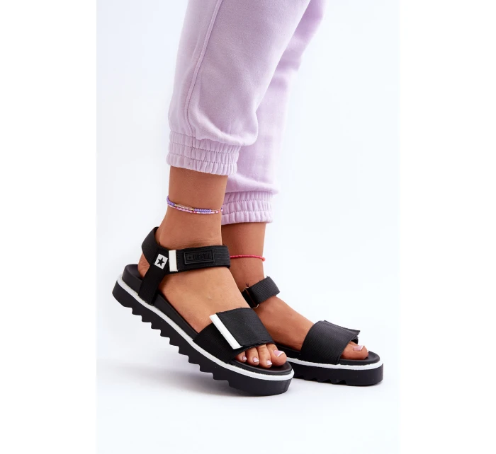 Dámské sandály na platformě Big Star NN274778 černé Dámské sandály na platformě Big Star NN274778 černé