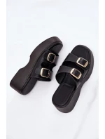 Dámské Klapky Na Klínu A Platformě S Přezkami Černé Nitarelia Dámské Klapky Na Klínu A Platformě S Přezkami Černé Nitarelia