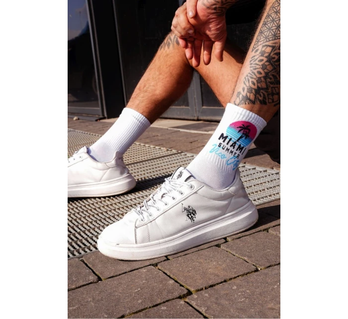 Pánské ponožky MIAMI SUMMER Bílé Pánské ponožky MIAMI SUMMER Bílé