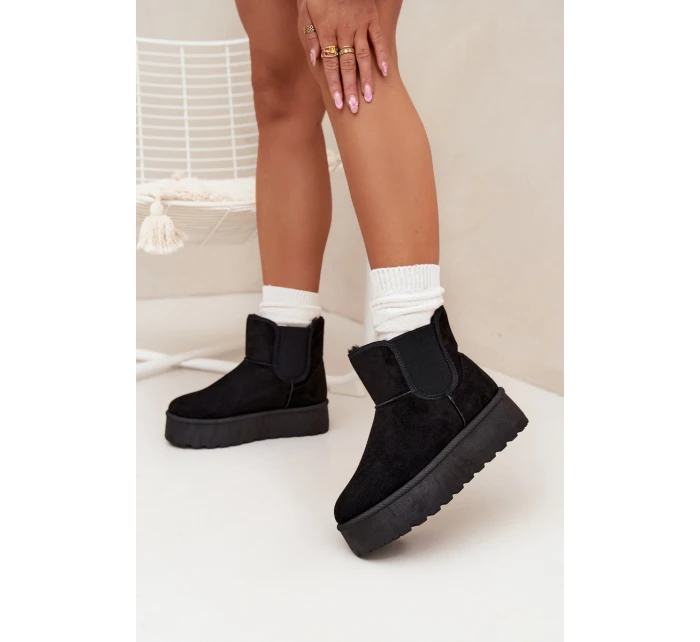 Dámské sněhule s elastickou vsadkou Kiora – černé