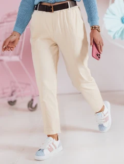 Dámské volnočasové kalhoty s páskem SOFELIA světle žluté FashionStreet UY2507