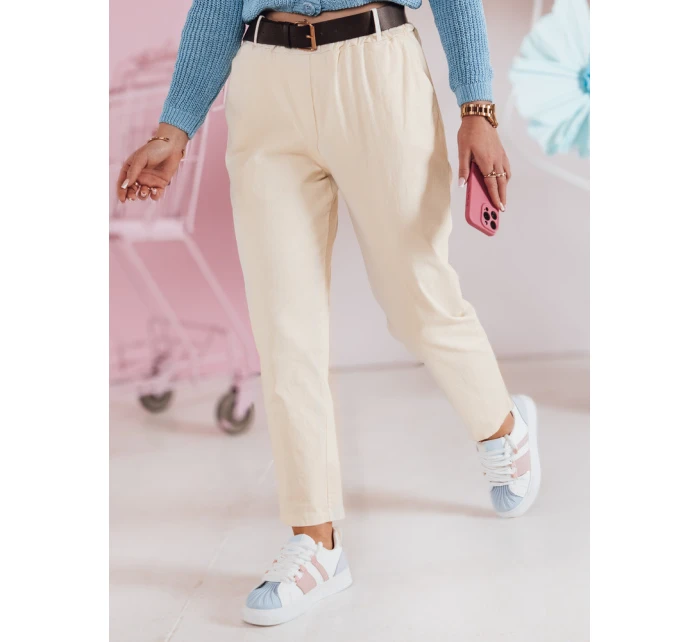 Dámské volnočasové kalhoty s páskem SOFELIA světle žluté FashionStreet UY2507