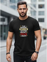 Pánské tričko TRUE MEN s potiskem černá FashionStreet NX0104R Pánské tričko TRUE MEN s potiskem černá FashionStreet NX0104R