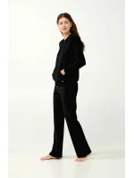 Vamp - Sametová tepláková souprava na zip s kapucí 21140 - Vamp