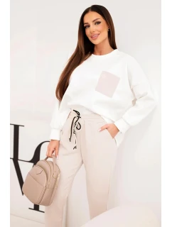Komplet dámský máslový s kontrastní model 21938004 béžový - K-Fashion
