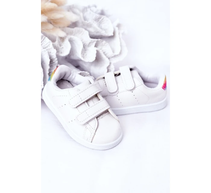 Dětské Tenisky Se Suchým Zipem Bíle-Duhové Cute Girl Dětské Tenisky Se Suchým Zipem Bíle-Duhové Cute Girl