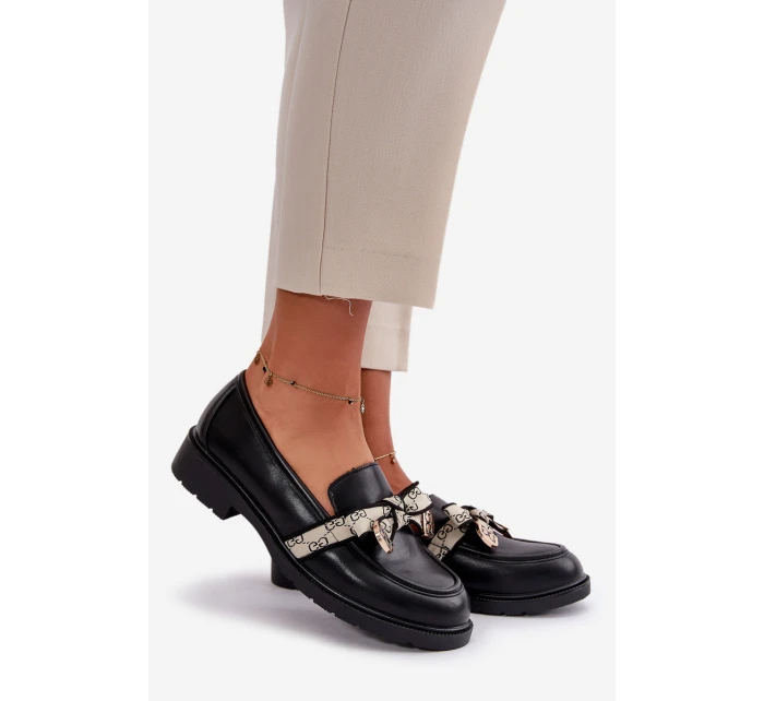 Kožené Dámské Polobotky Mokasíny Černé model 21631234 - S.Barski