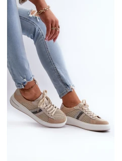 Dámské kožené tenisky D&A LR110 béžové
