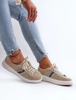 Dámské kožené tenisky D&A LR110 béžové