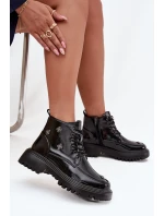 Kožené zateplené dámské boty s ozdobami Artiker 57C0345 Černé