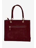 model 22221015 bordová kabelka typu kufřík z imitace semiše - Flora&Co model 22221015 bordová kabelka typu kufřík z imitace semiše - Flora&Co