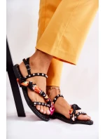 Dámské sandály s ozdobami černe Mataro