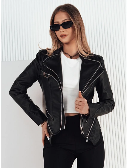 Dámská kožená bunda black Dstreet model 21973160 - FashionStreet Dámská kožená bunda black Dstreet model 21973160 - FashionStreet