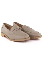 Kožené polobotky Jezzi béžové SFY25128