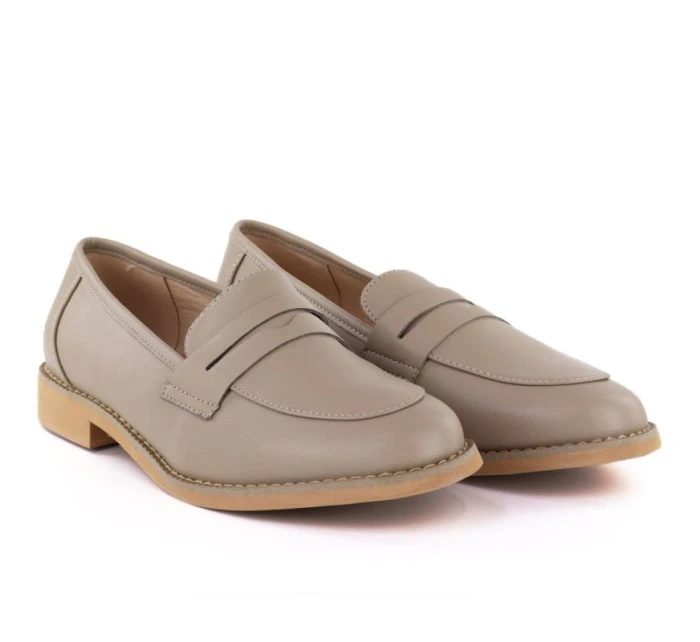 Kožené polobotky Jezzi béžové SFY25128