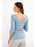 Halenka s kulatým výstřihem džínová