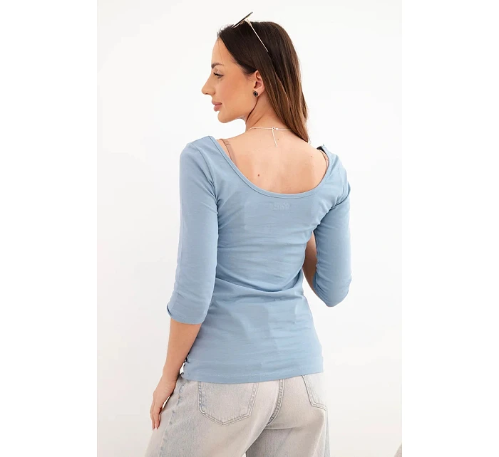 Halenka s kulatým výstřihem džínová