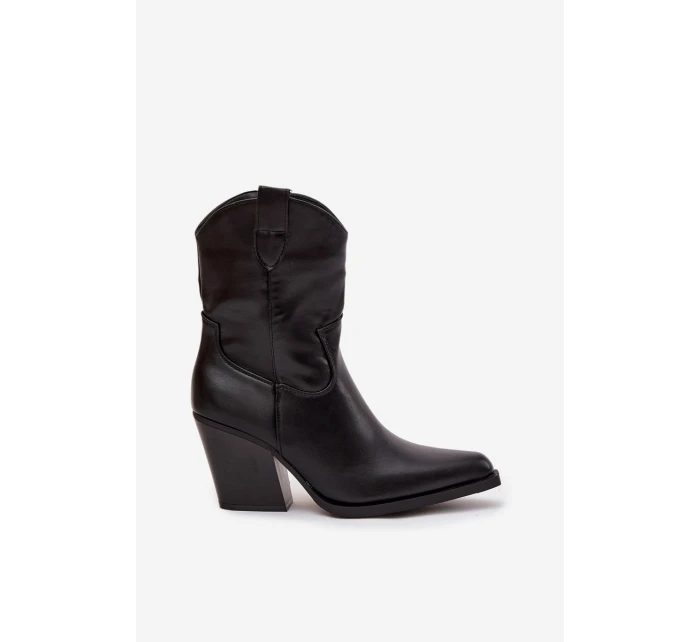 Dámské Kožené Na Podpatku Černé model 21747852 - Boto Dámské Kožené Na Podpatku Černé model 21747852 - Boto