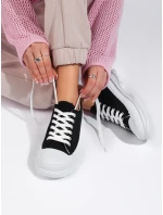 Stylové dámské černé tenisky bez podpatku Stylové dámské černé tenisky bez podpatku