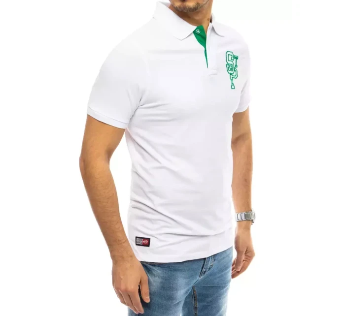 Pánská polokošile s výšivkou bílá FashionStreet PX0439