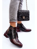 Dámské kožené boty Trzewiki Maciejka 5743A-23 Bordó