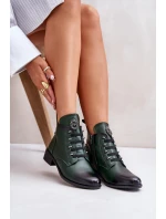 Nízké boty zateplené na zip s ozdobou zelené model 21672297 - Boto Nízké boty zateplené na zip s ozdobou zelené model 21672297 - Boto