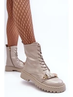 Dámské patentované pracovní boty s dekorací D&A světle šedá Dámské patentované pracovní boty s dekorací D&A světle šedá