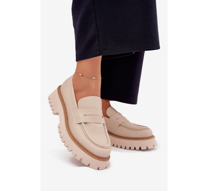 Dámské mokasíny na platformě Big Star – béžové Dámské mokasíny na platformě Big Star – béžové