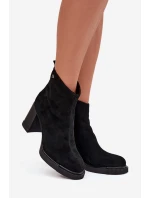 Dámské botky Vinceza – na sloupkovém podpatku, černé