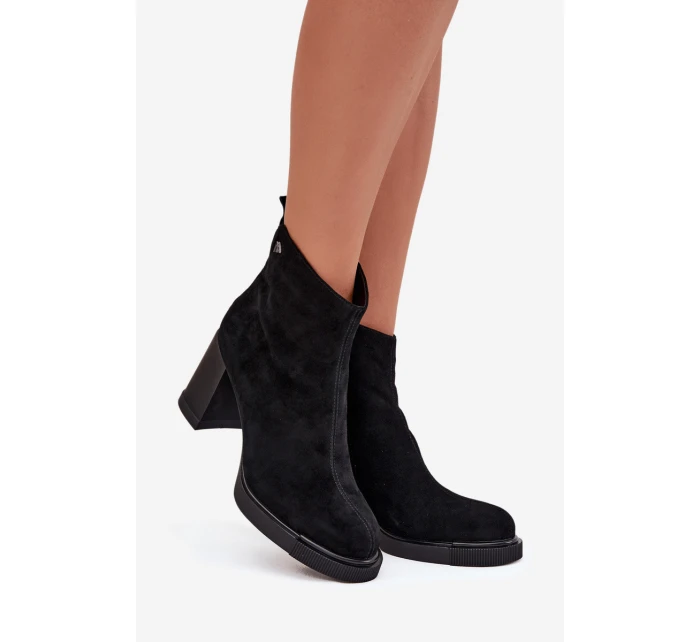 Dámské botky Vinceza – na sloupkovém podpatku, černé