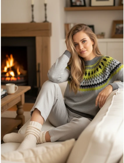 Dámský svetr RUBY GLOW grey FashionStreet MY2376 Dámský svetr RUBY GLOW grey FashionStreet MY2376